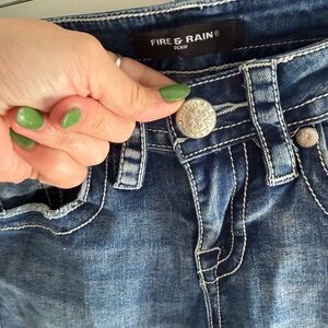 High-Rise Dark Blue Denim Jeans for Women